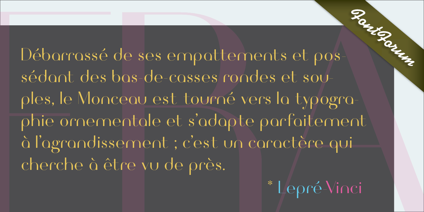 Пример шрифта Monceau #2